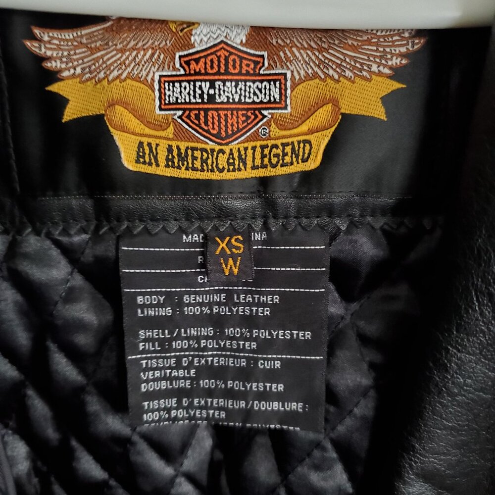 Women's Super Cute Harley-Davidson® Black Leather Biker Jacket - Picture 5 of 5